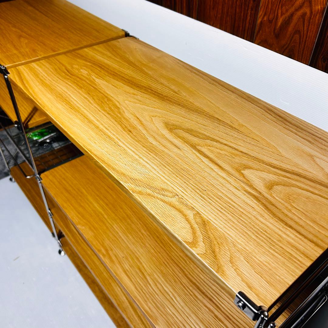 無印良品　ステンレスユニットシェルフ　オーク材棚セット