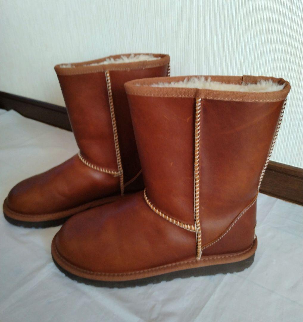 【美品】UGG クラシックショート レザーブーツ24cm
