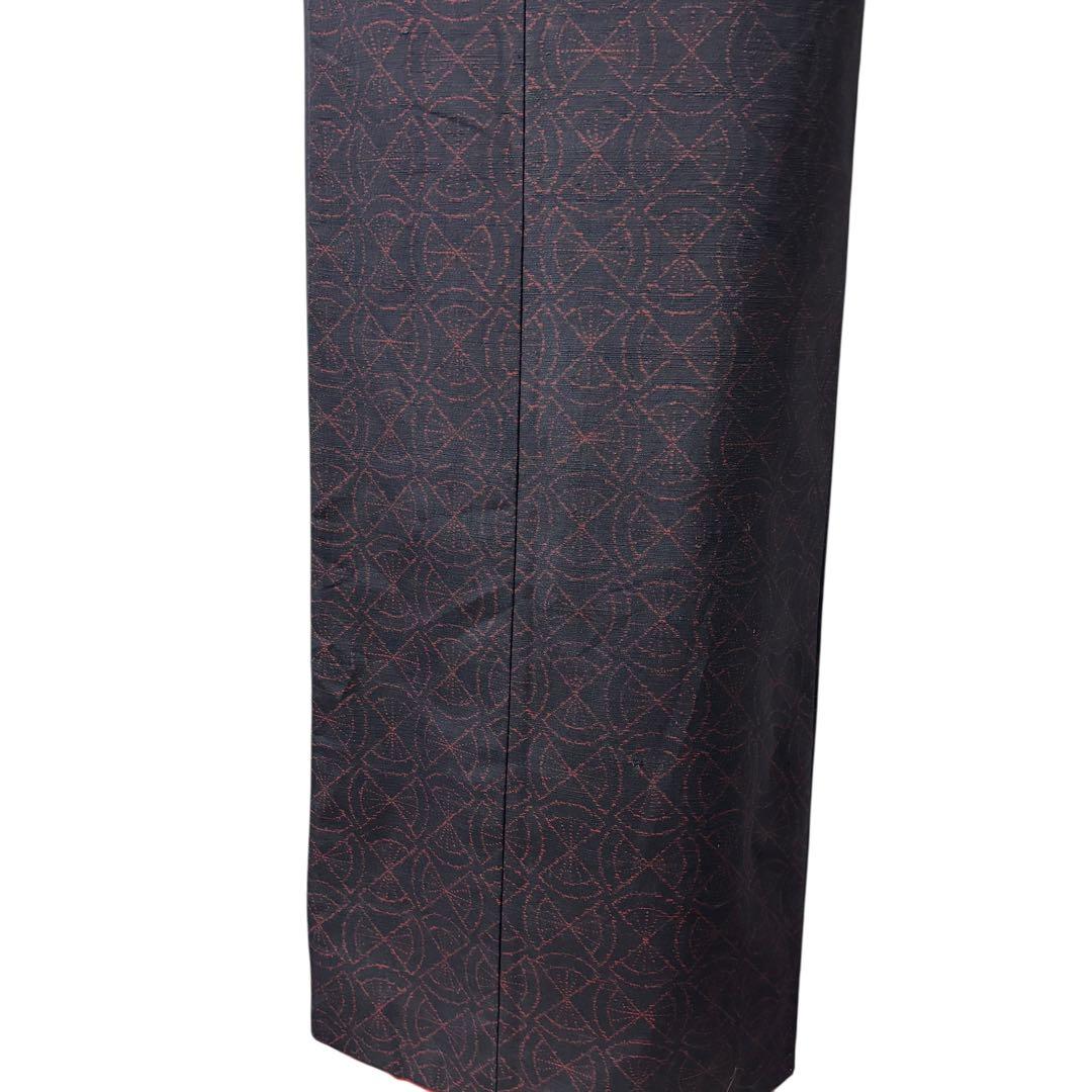 正絹 紬　信州紬風・ぜんまい紬風　幾何学文様 創作紬　フルセット　専門店