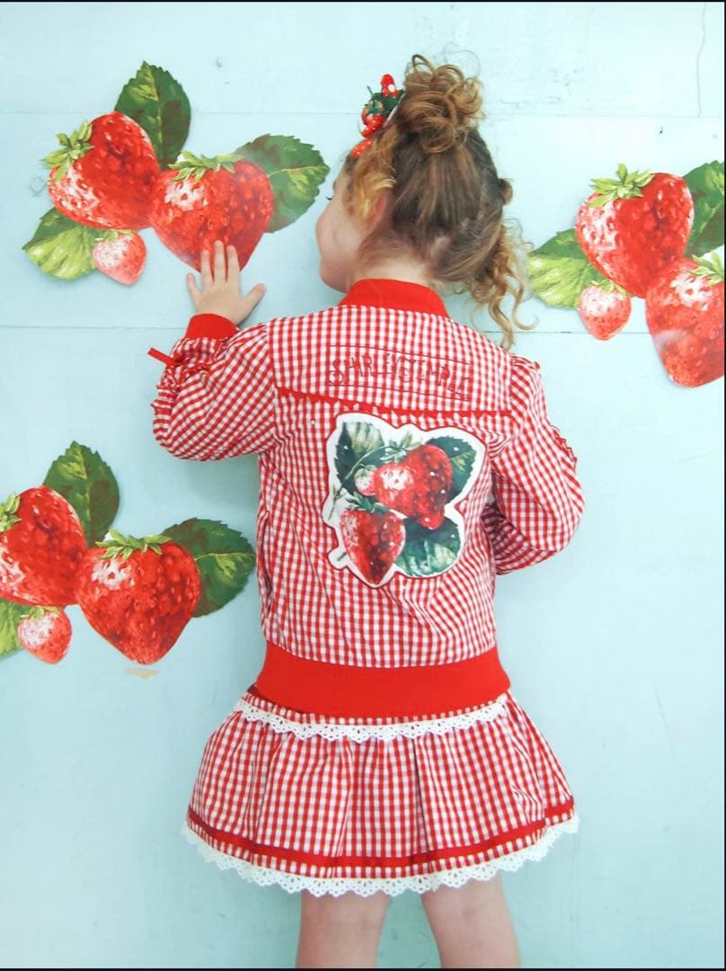 シャーリーテンプル いちご　ジャケット＆スカート セットアップ　130