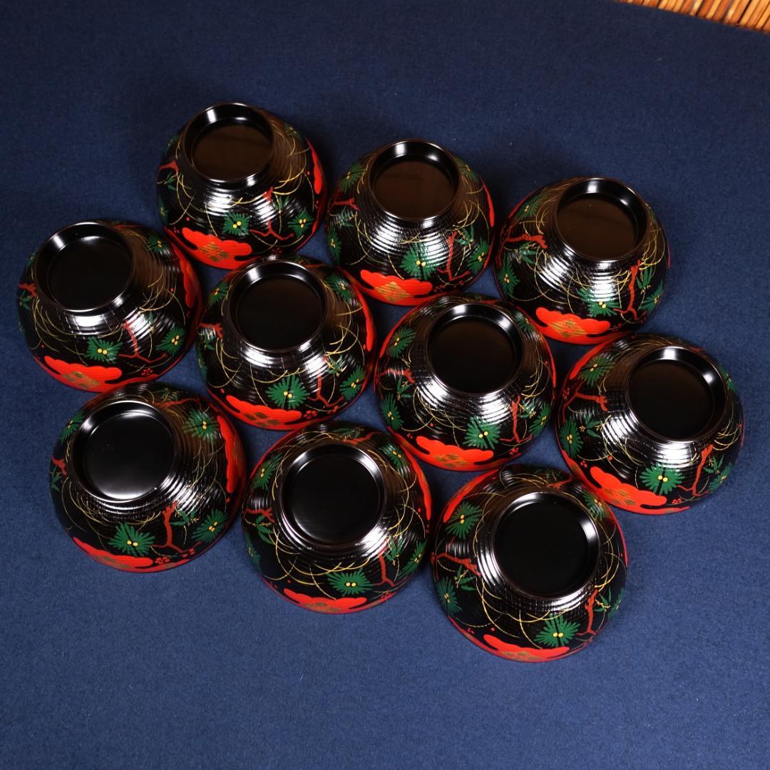 塗師 和田璜斎 秀衡絵 煮物椀 秀衡椀 10客 共箱