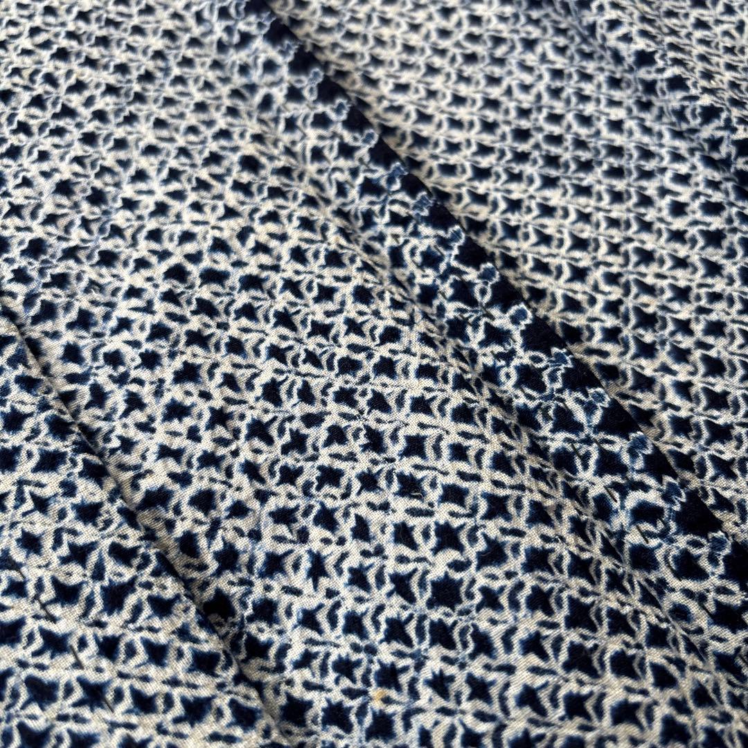 【未使用品】しつけ付 有松 鳴海 本絞り 綿 浴衣 総絞り着丈158 紺