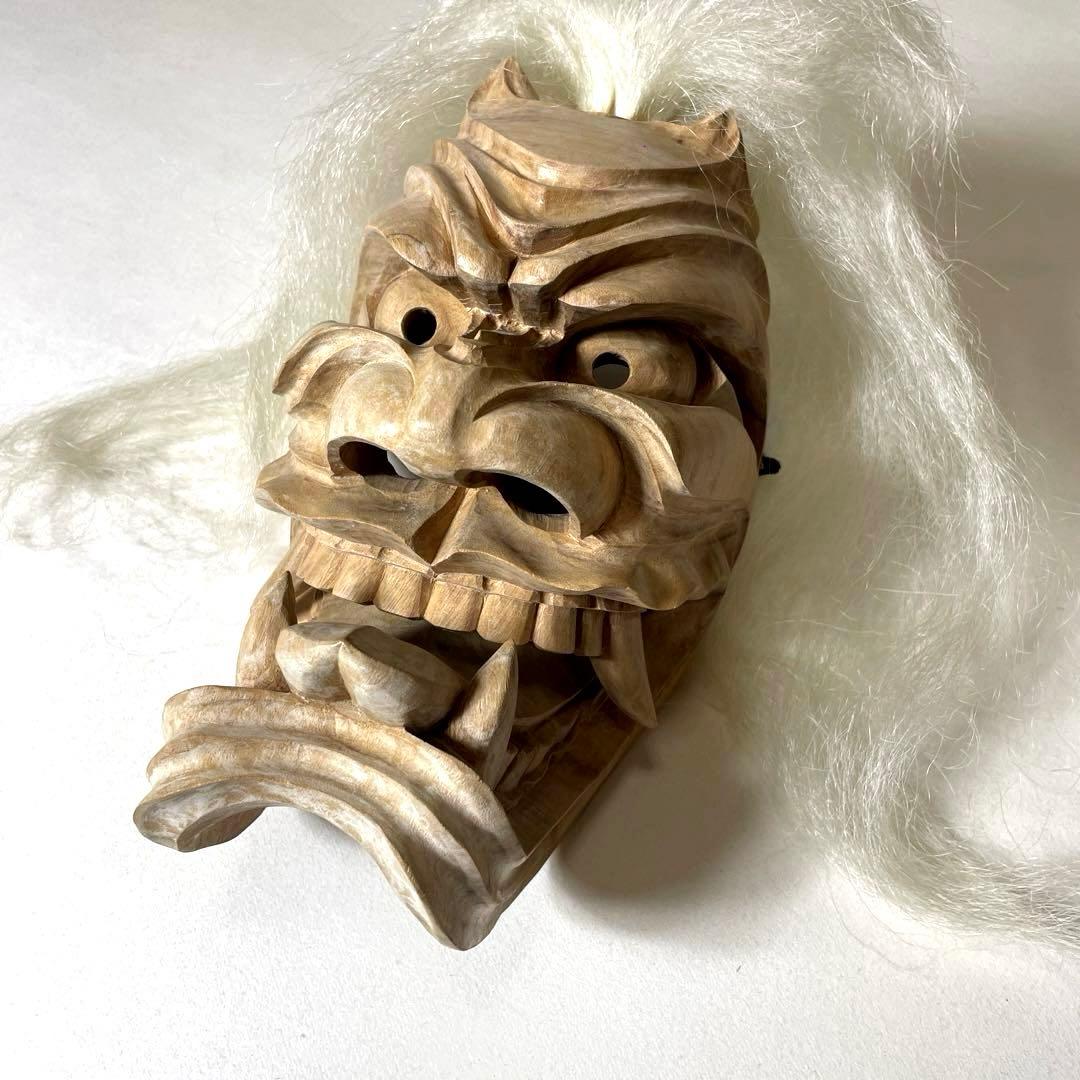 #XG552 作家・小森惠雲作・佐賀鬼・鬼面・能面・神楽面・鹿島一刀彫・杉彫