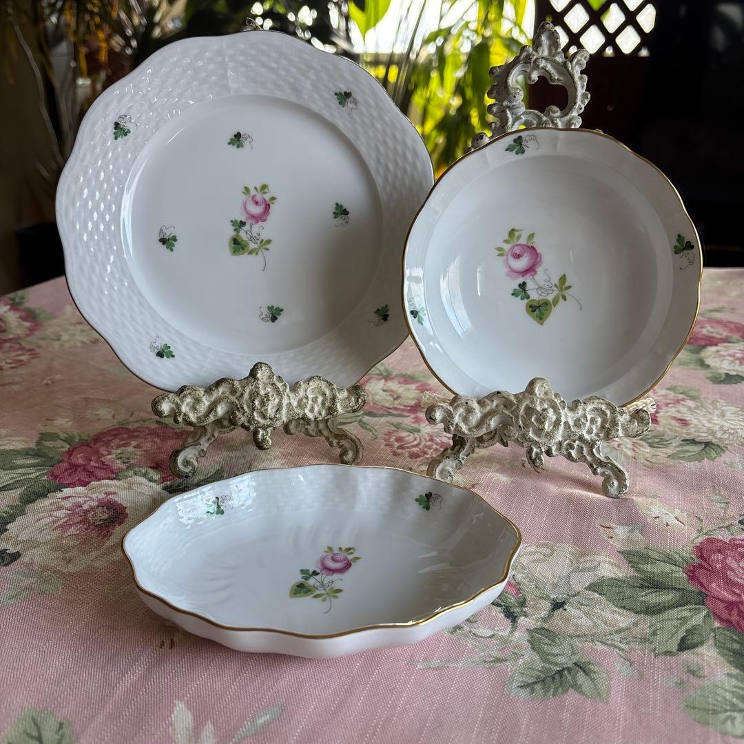 ヘレンド　ウィーンの薔薇/ エリザベートの薔薇 プレート3種