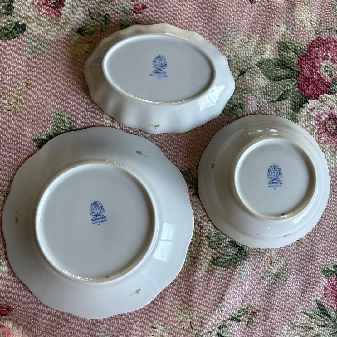 ヘレンド　ウィーンの薔薇/ エリザベートの薔薇 プレート3種