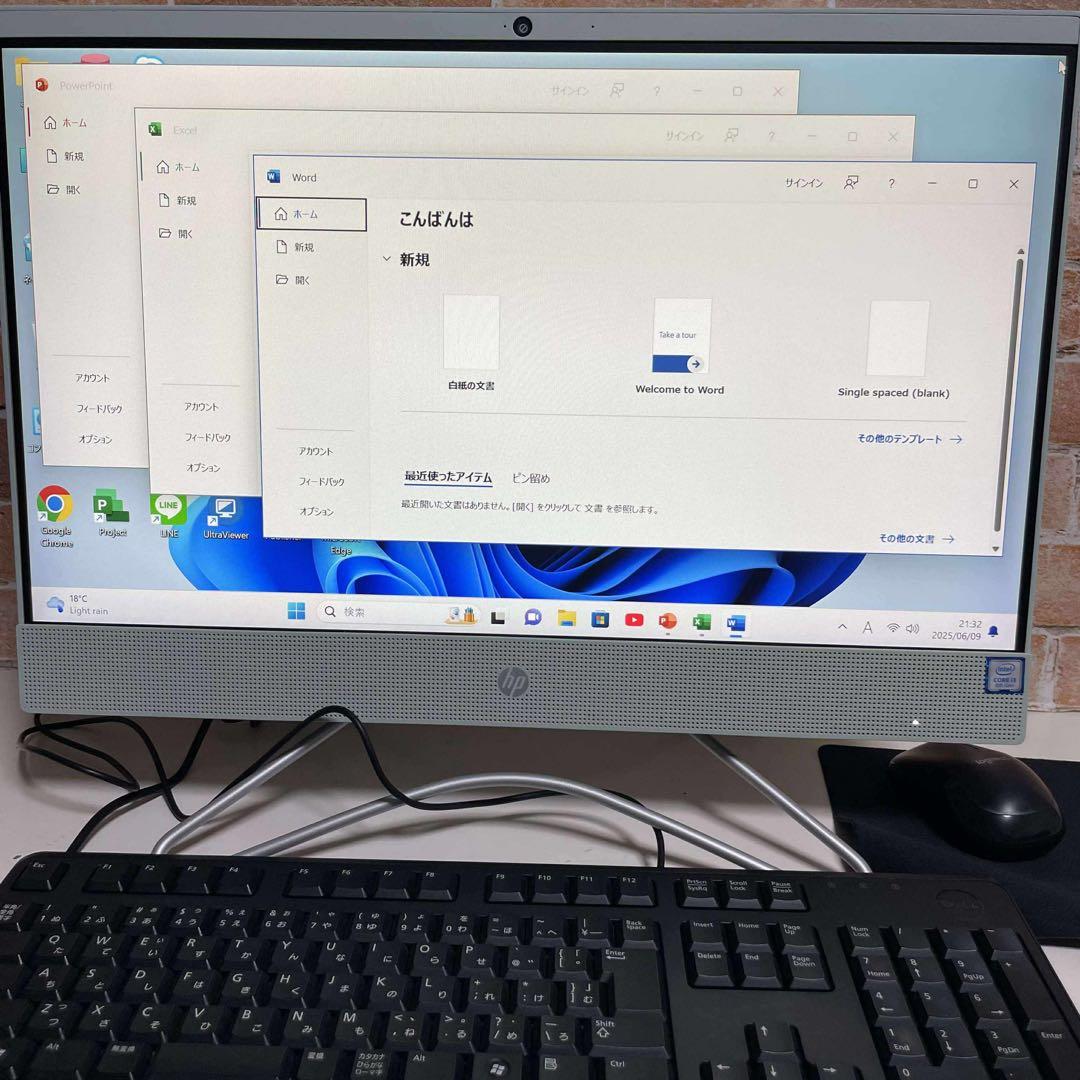 美品　HPデスクトップ タッチ PC メモリ8GB 第8世代　オフィス2024年