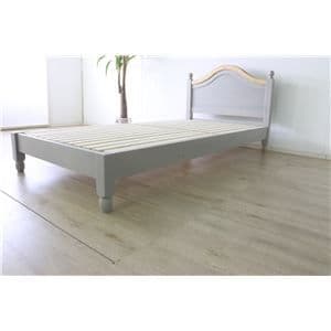 ベッド 寝具 シングル 約幅103cm グレー 木製 フレームのみ組立品