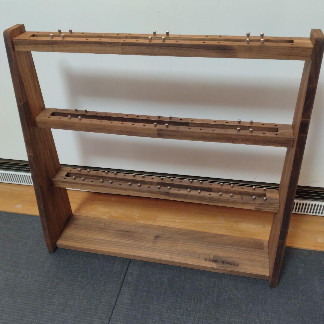 ✨️新品級✨️ WOOD WORKS リールスタンド ブラウン リール置き 釣具