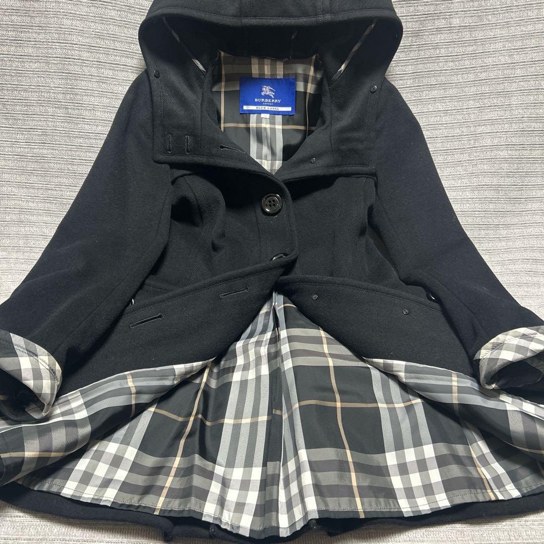 BURBERRY BLUE LABEL ロングコート38 黒　M