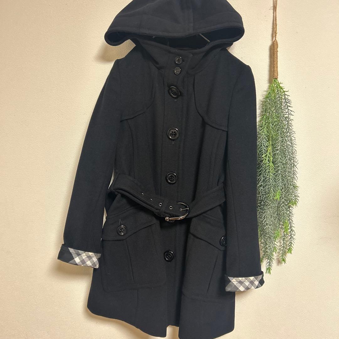 BURBERRY BLUE LABEL ロングコート38 黒　M