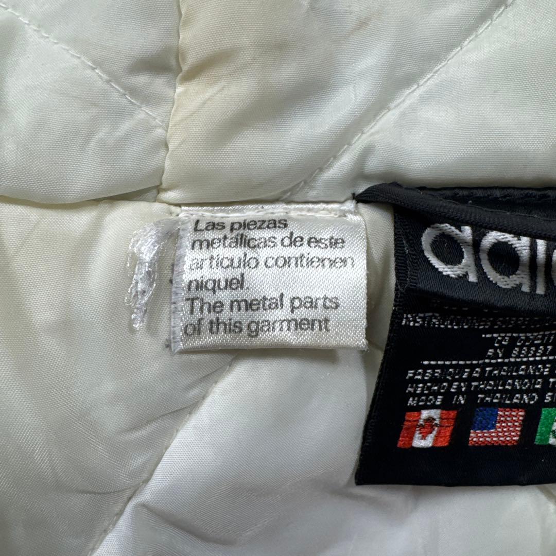 adidas古着90s 中綿フードジャケット トレフォイル刺繍ロゴY2K U7