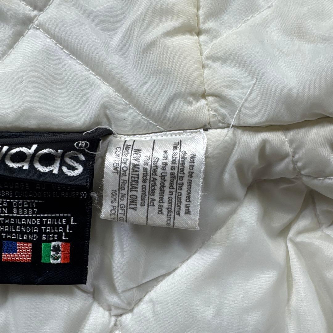 adidas古着90s 中綿フードジャケット トレフォイル刺繍ロゴY2K U7