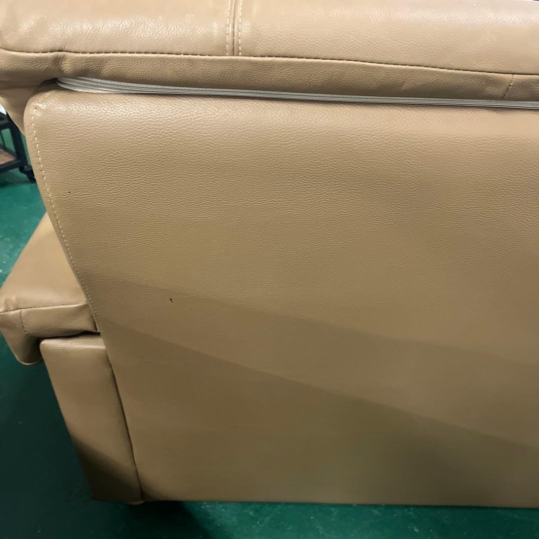 ベージュ レザー 2人掛けソファー インテリア 家具