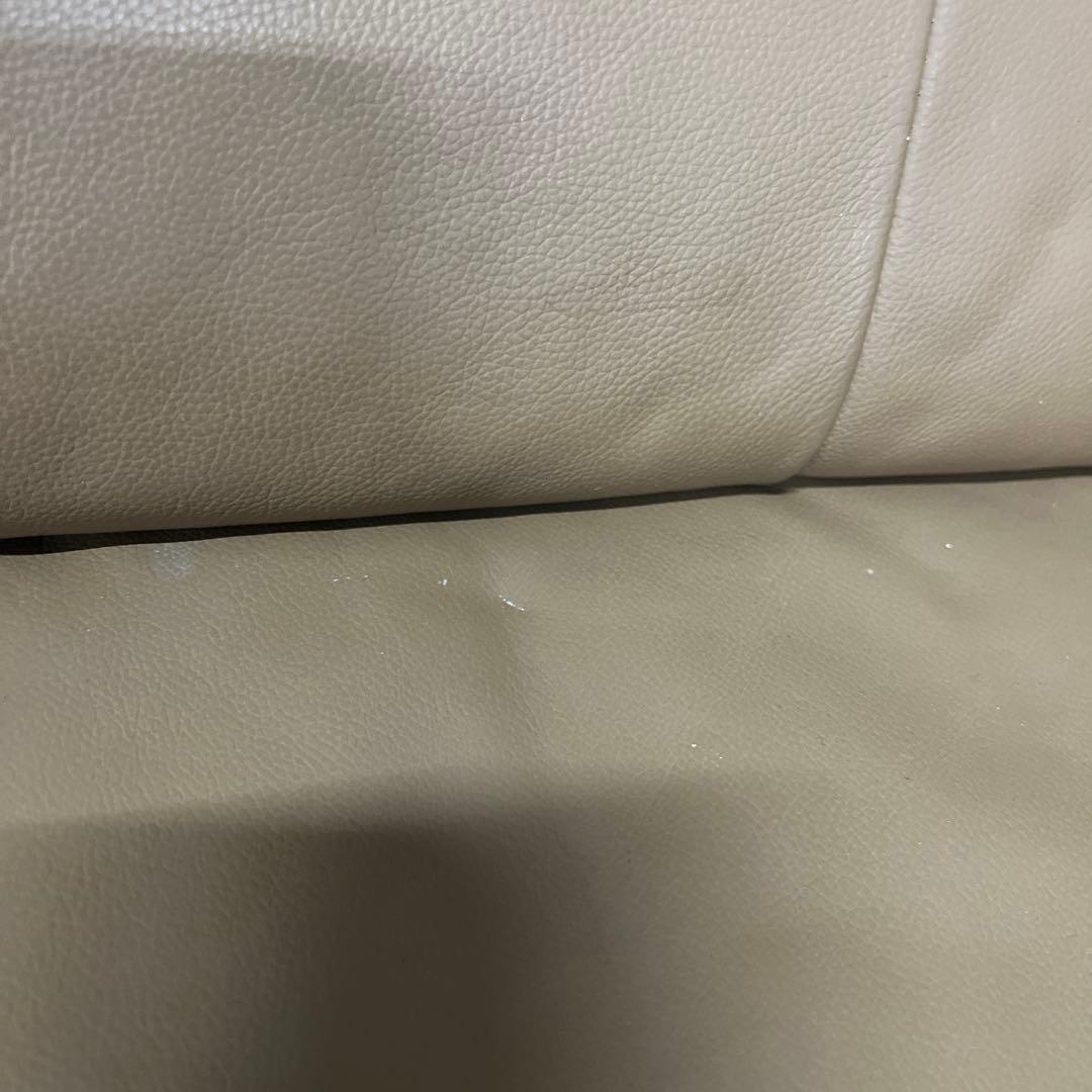 ベージュ レザー 2人掛けソファー インテリア 家具