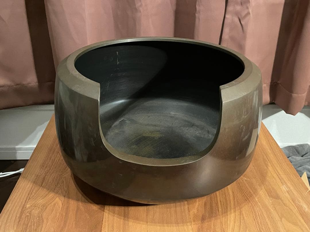 唐銅面取風爐 風炉師 金谷浄雲造 面取風炉 炭型ヒーターセット茶道具