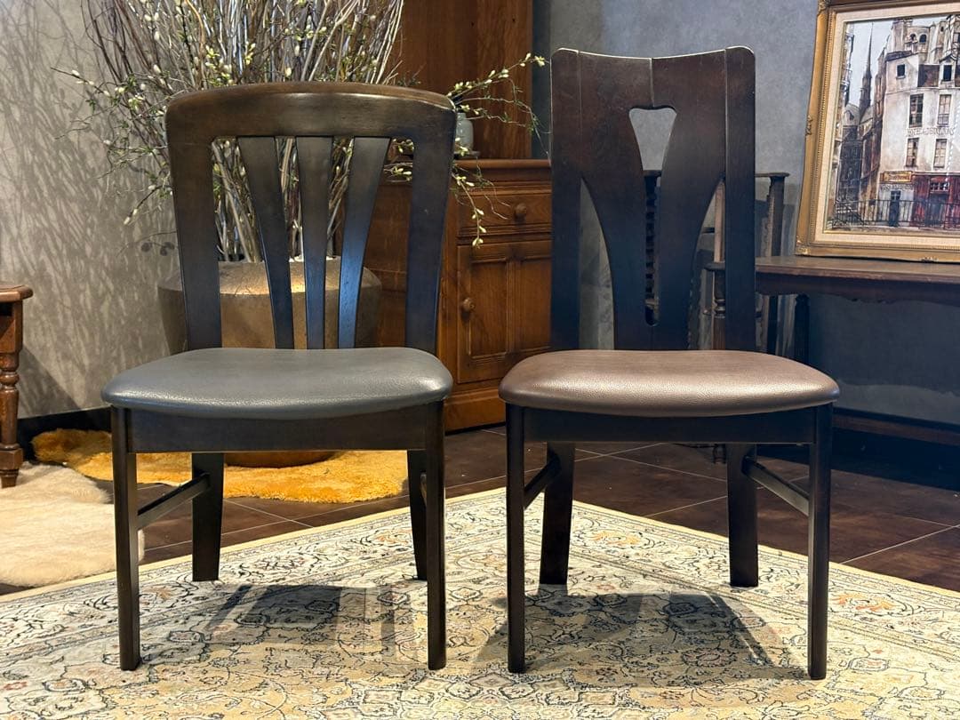 ③karimoku カリモク ダイニングチェア リビングチェア 合皮レザー YN