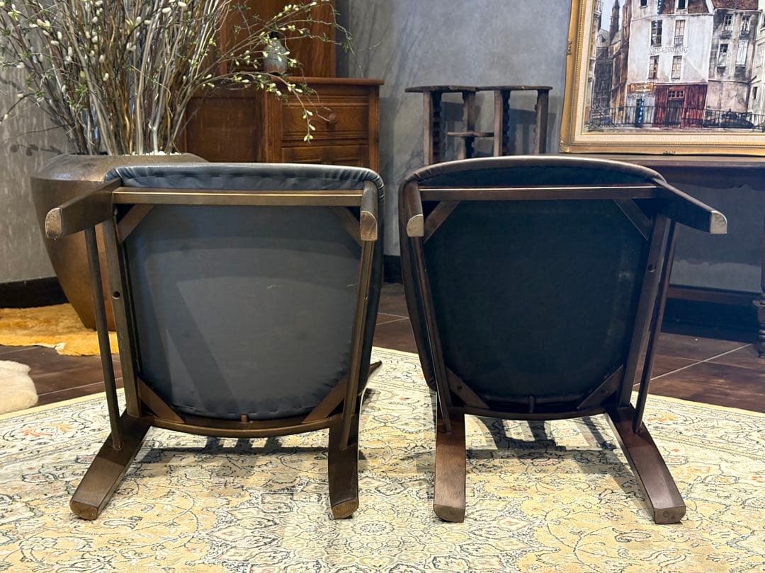 ③karimoku カリモク ダイニングチェア リビングチェア 合皮レザー YN