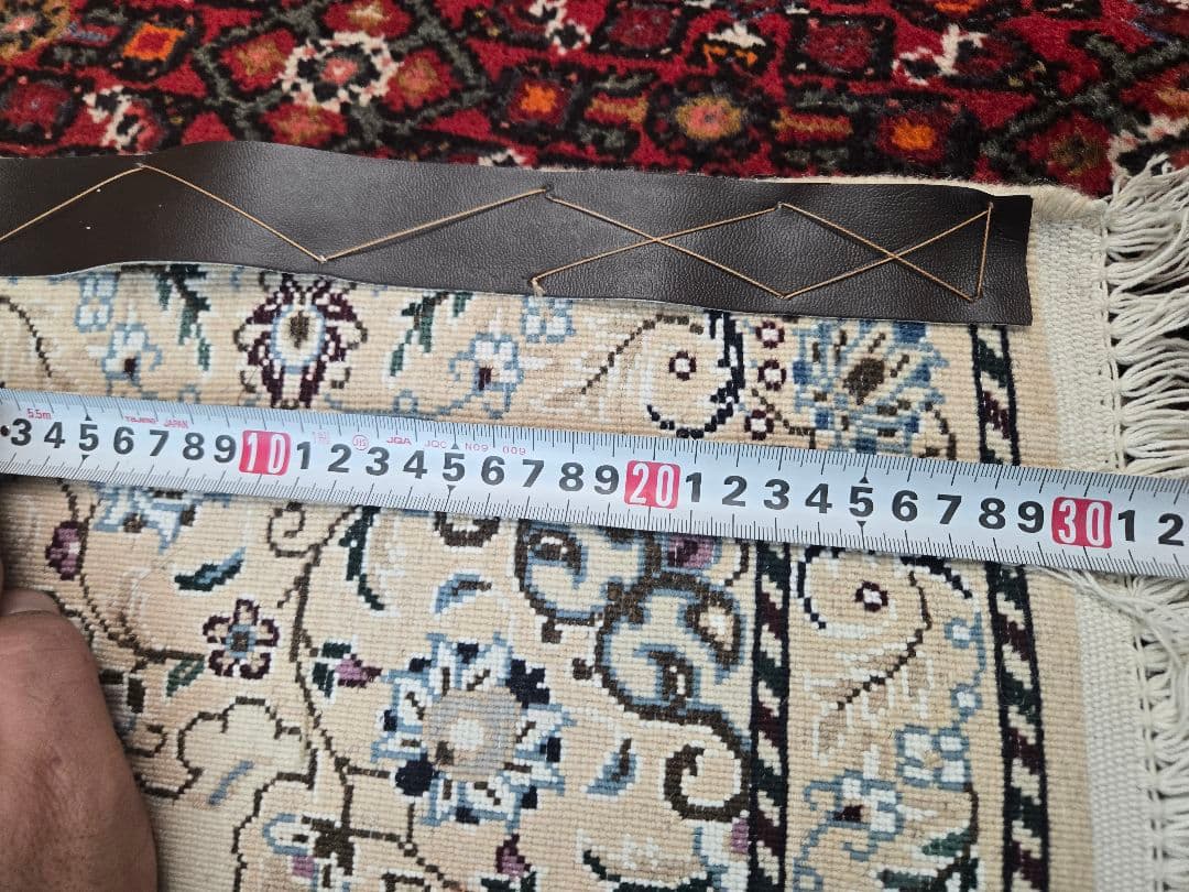 新品ペルシャ絨毯ナイン産 玄関マット 100%手織り本物 95×67 オススメ