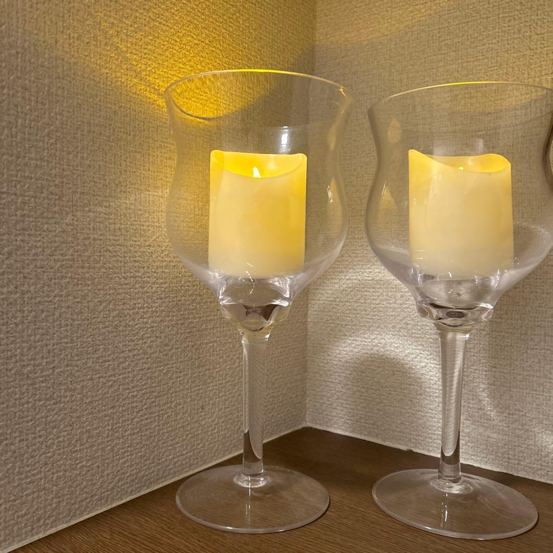 クリスマス ガラス製キャンドルホルダー 特大