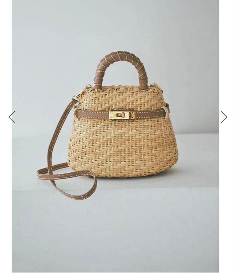 セブンテン　ベルトラタンミニバッグ(グレージュ)