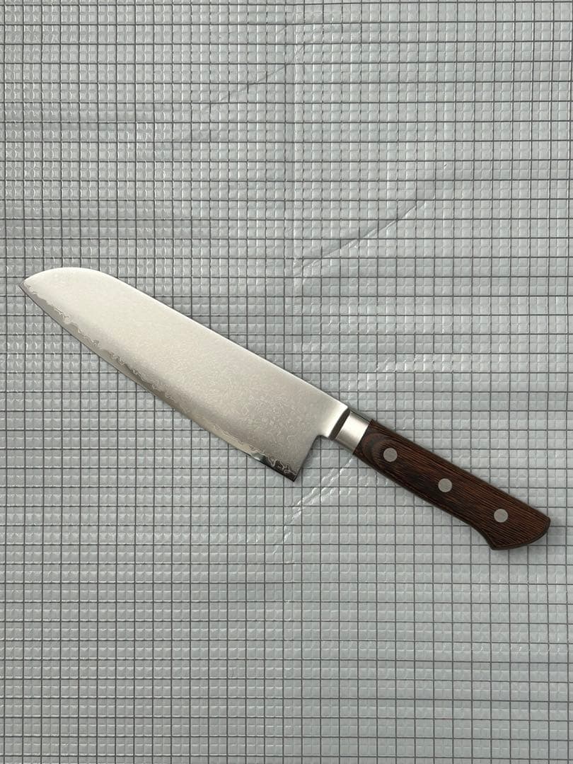 響十 包丁 三徳 万能包丁 モリブデン ステンレス 175mm 茶合板柄