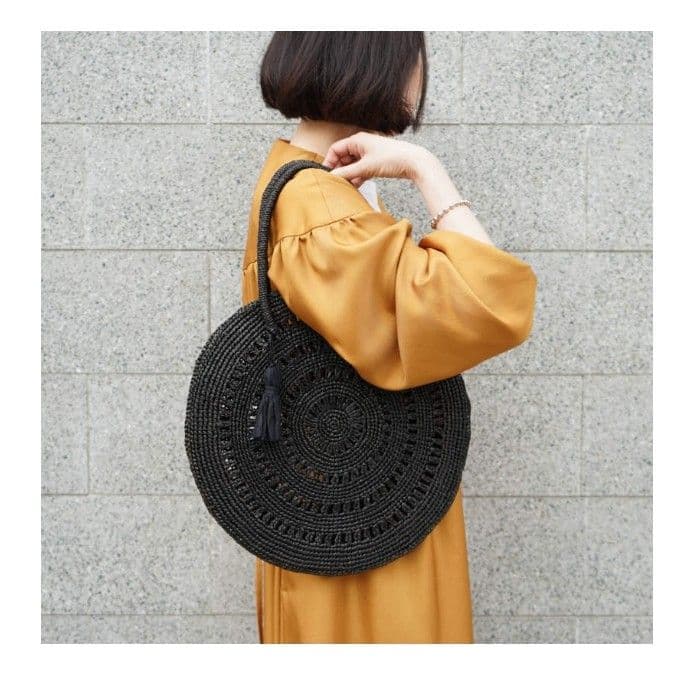 ★MAISON N.H PARIS メゾンエヌアッシュパリ★サークルバッグ黒M