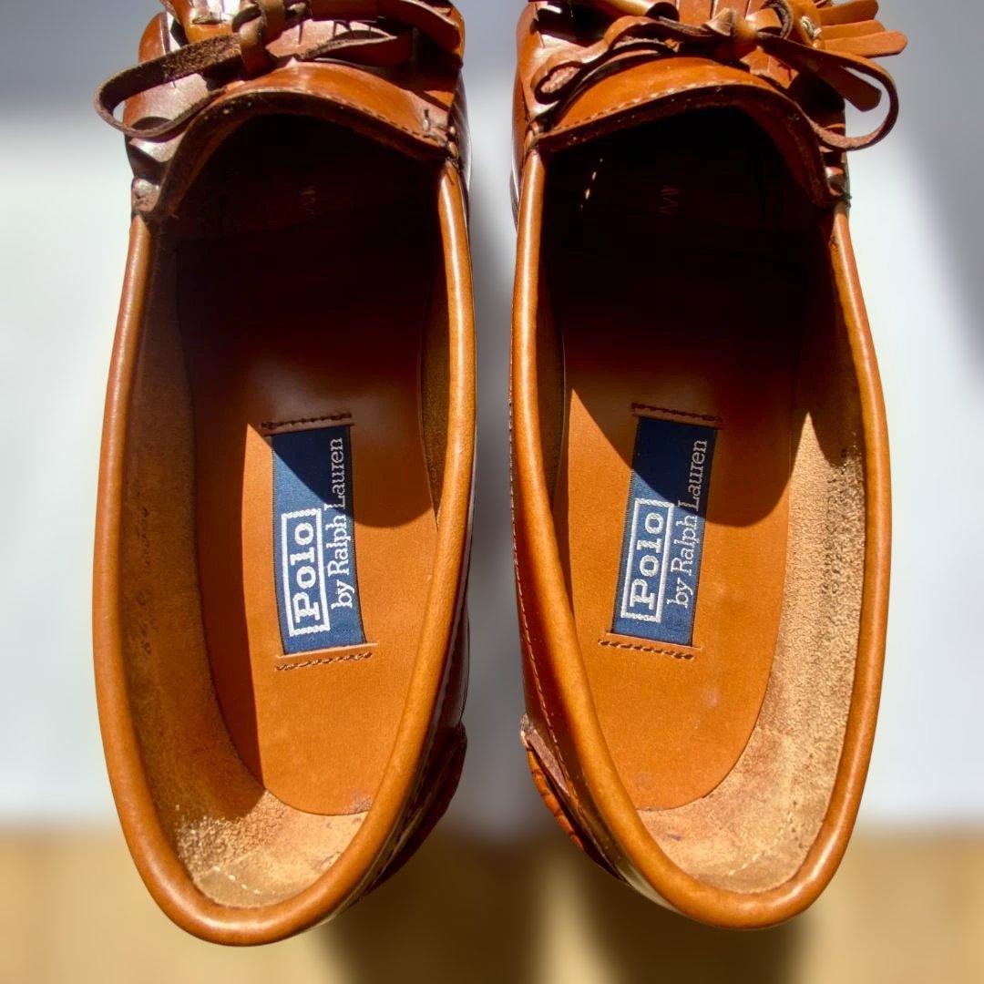 ★ＵＳＡ製 ラルフローレン★ タッセル フリンジ ローファー US8.5 茶色