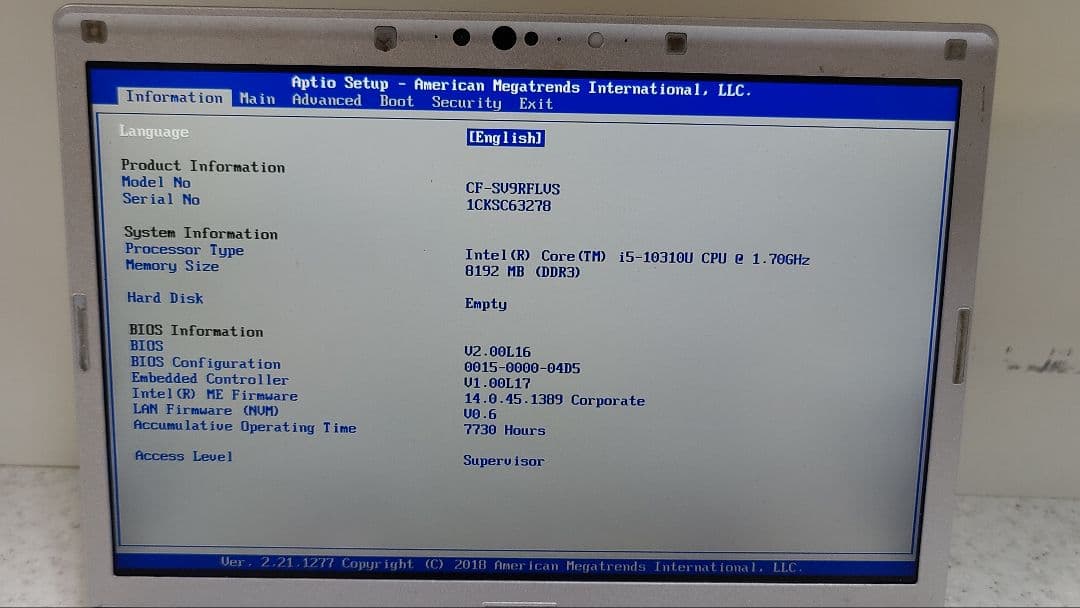Panasonic Let’s note CF-SV9 i5 10th 8GB