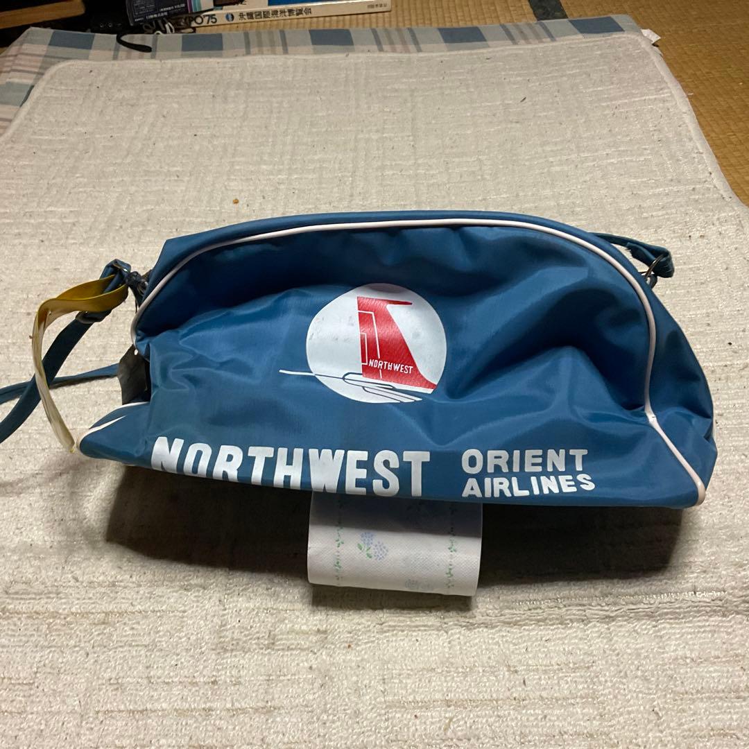 ノースウェスト　オリエント　エアライン　バック。【年代不明、昭和レトロ】。