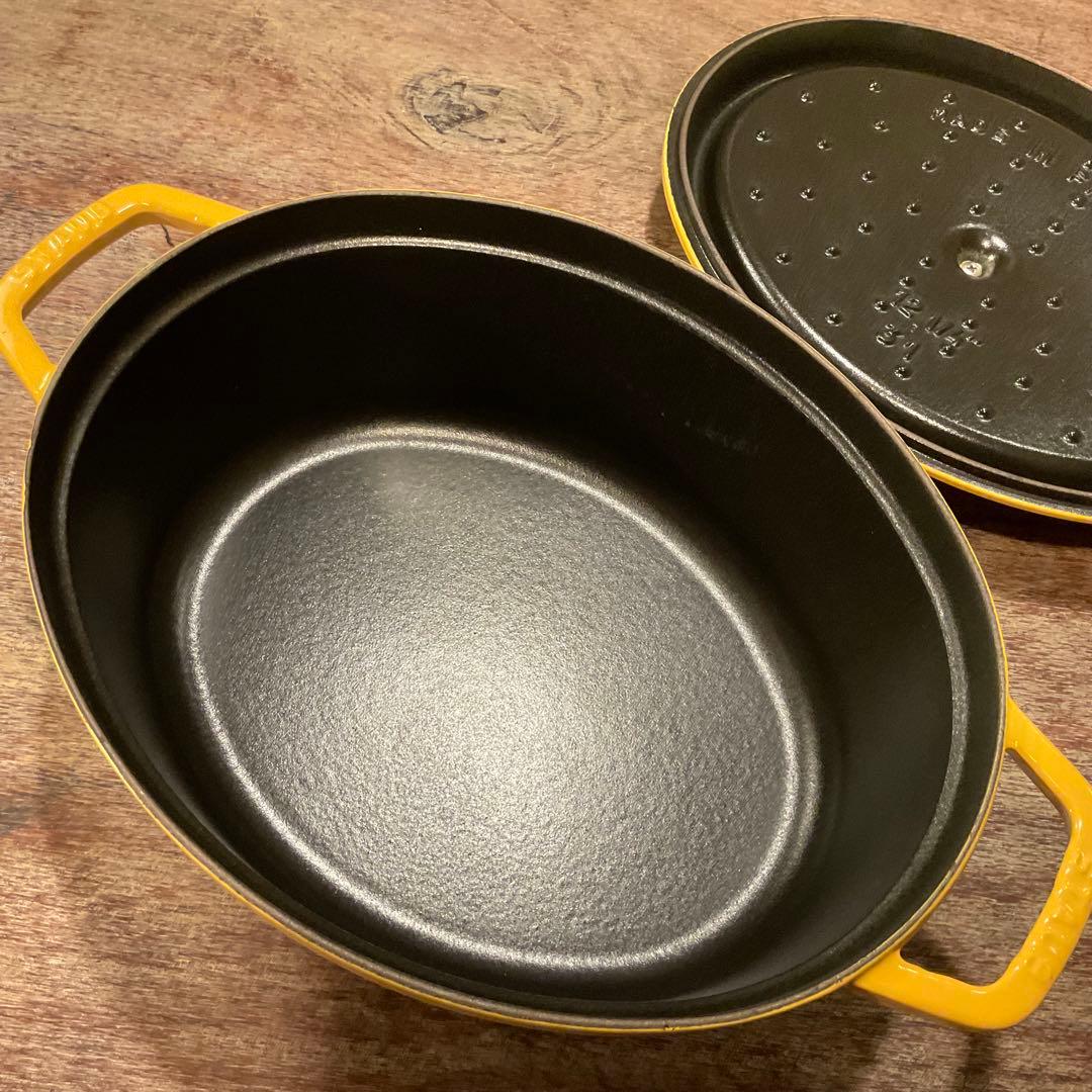 大容量！ 31cm！STAUB ストウブ ピコ・ココット オーバル イエロー系