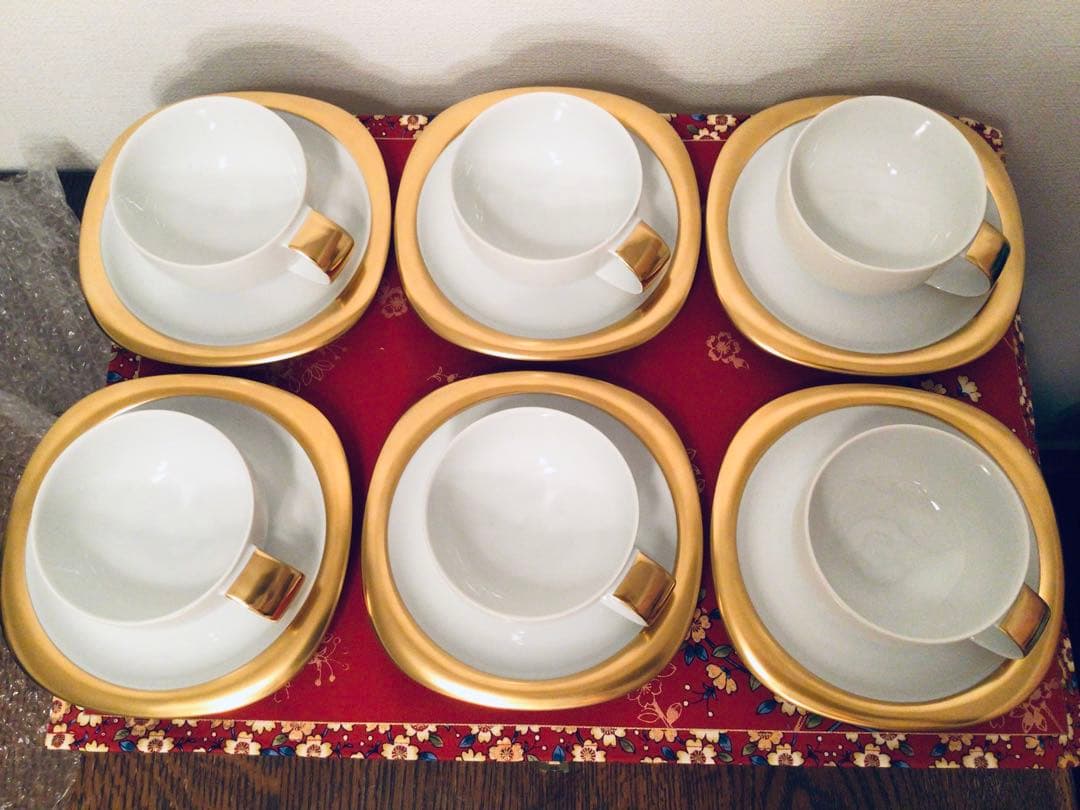1980s ローゼンタール カップ＆ソーサー スオミ ゴールドライン 6客セット