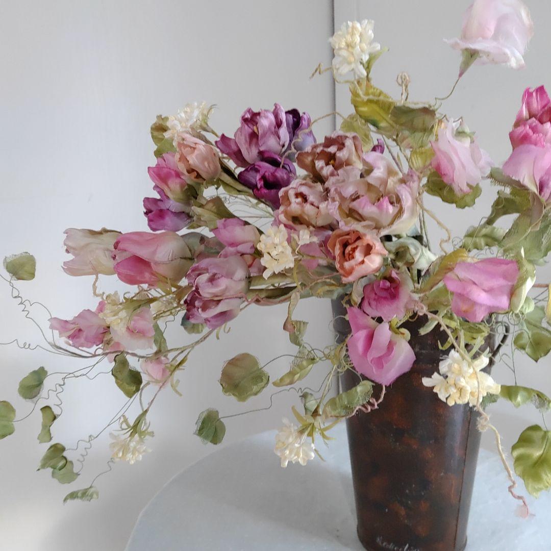 布花作品♡チューリップアレンジ