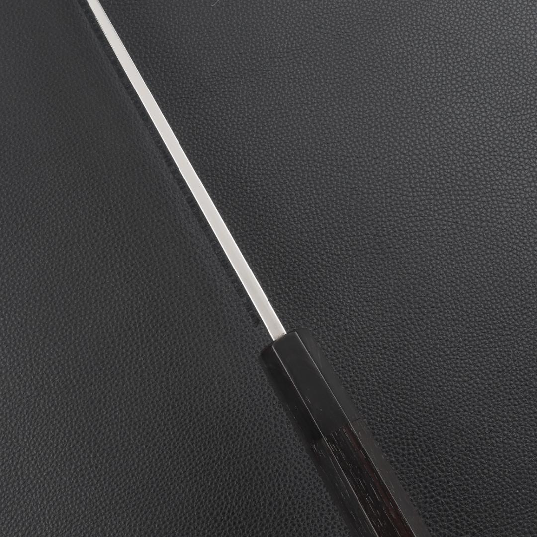 10825切付柳刃包丁 尺三刺身包丁鏡面仕上げ 刃は究極の切れ味黒檀黒水牛八角柄