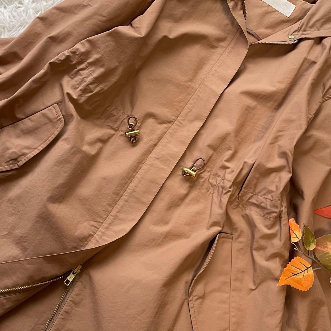 極美品イネド　ロングモッズコート スプリングコート　ドロスト　ギャザー(9)