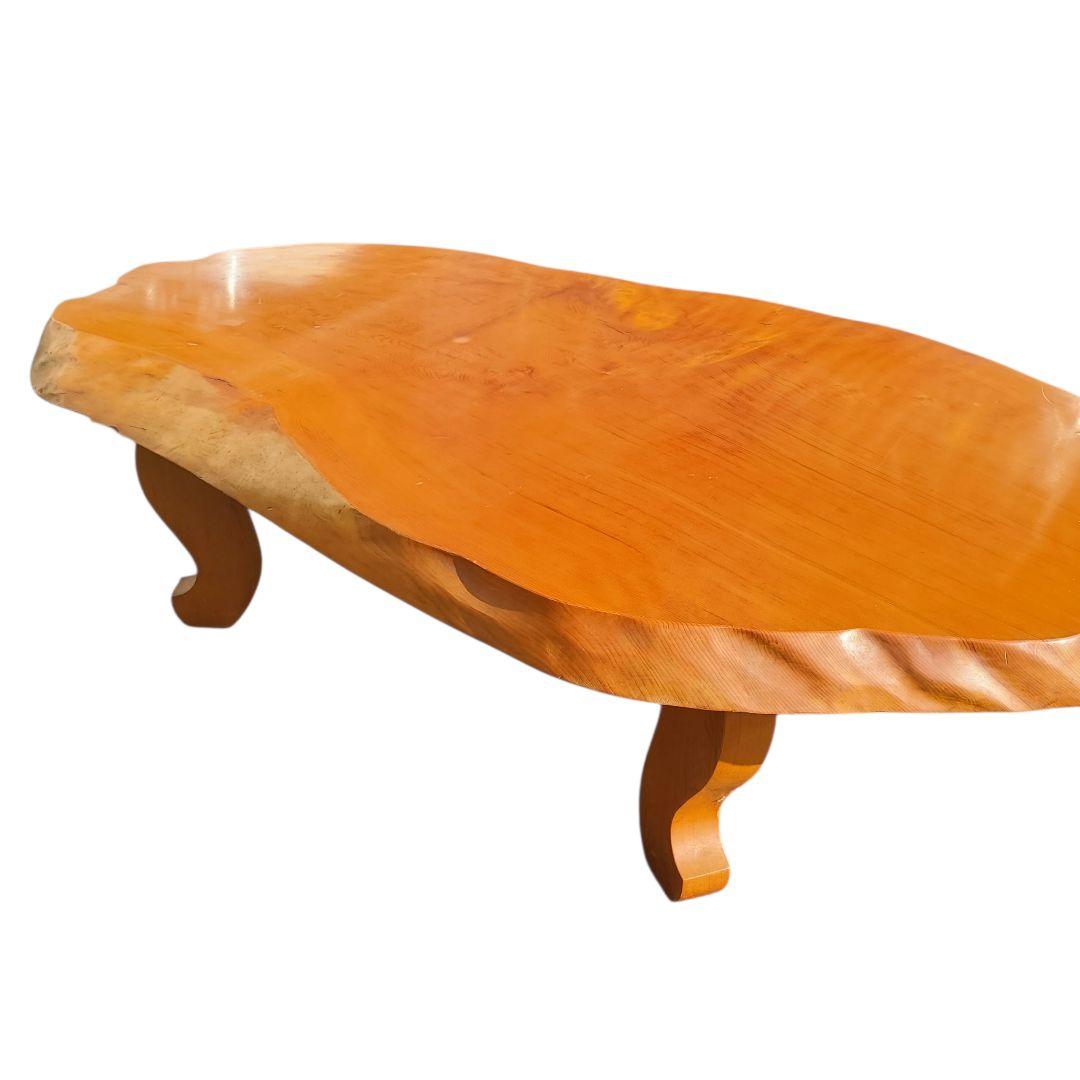 送料込 昭和 レトロ 天然木 一枚板 テーブル 座卓 アンティーク