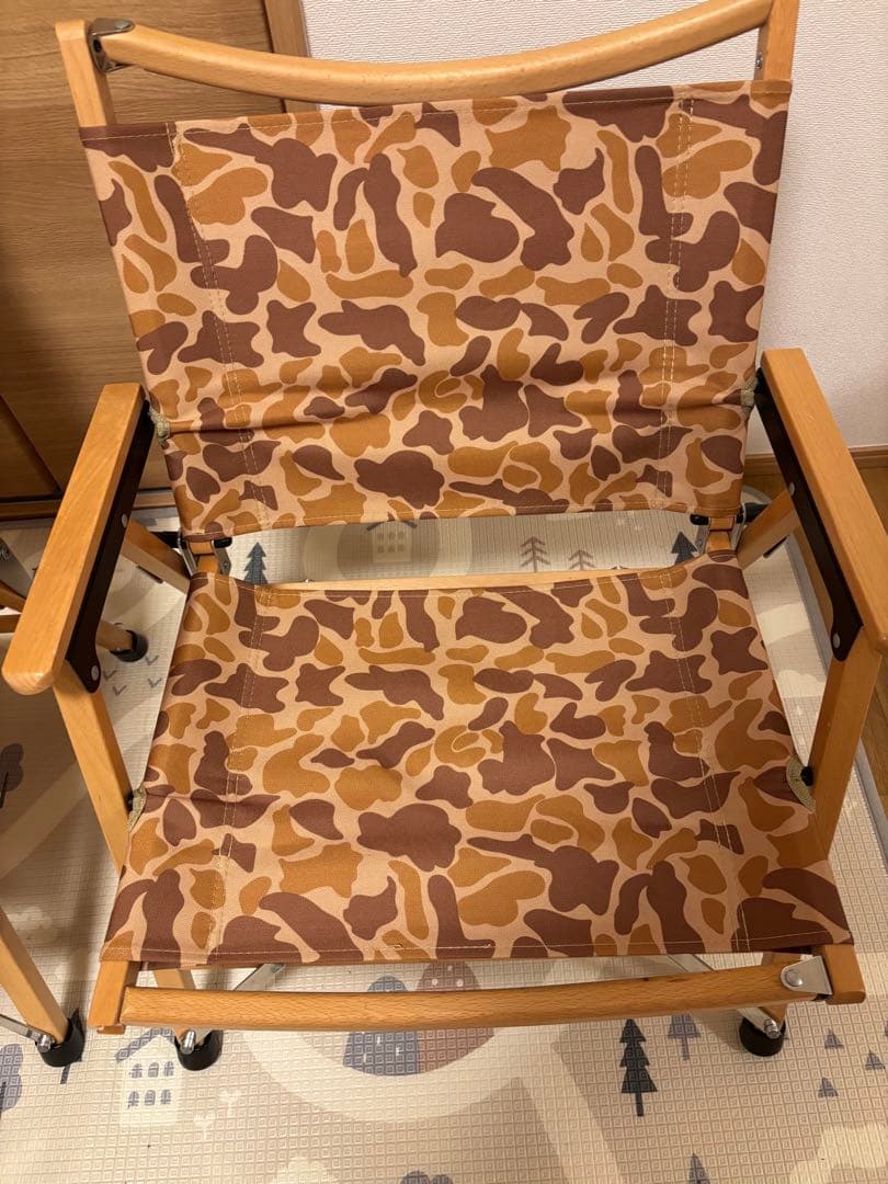 ハイランダー　迷彩柄　木製ローチェアー2脚セット　美品