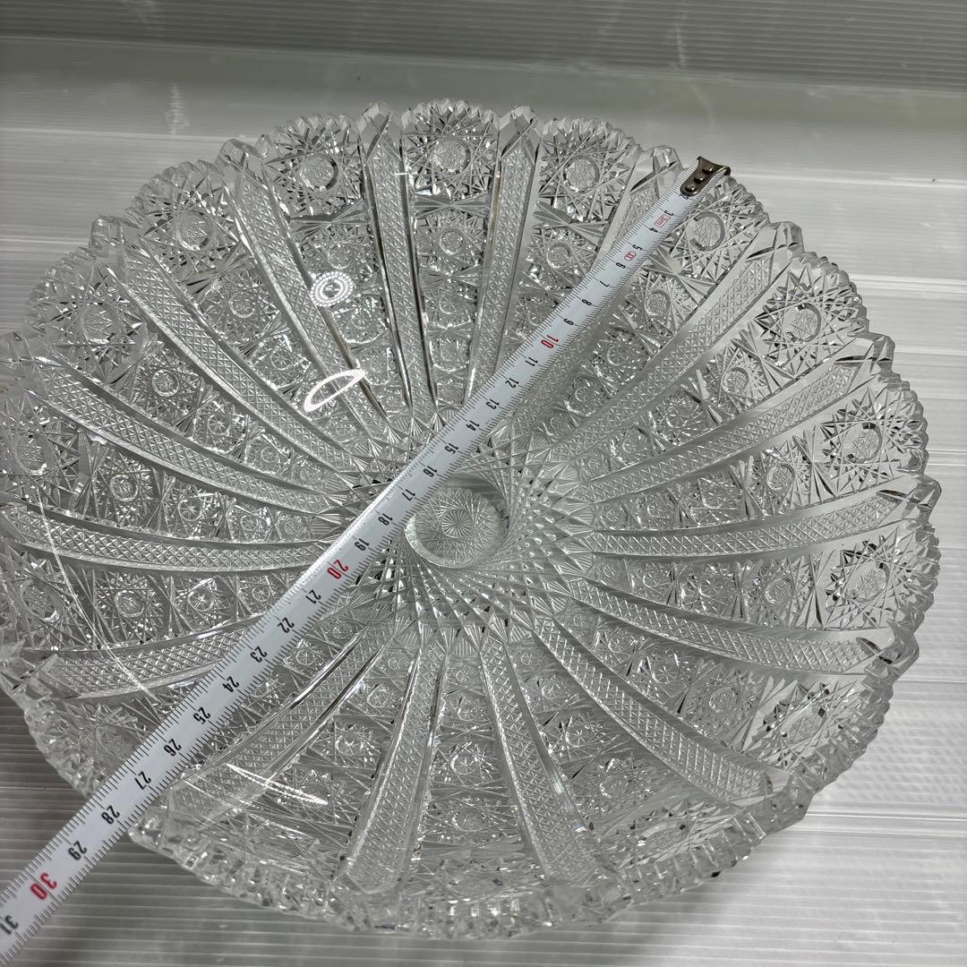深皿　ガラス　ボヘミヤ　ガラス　チェコ製