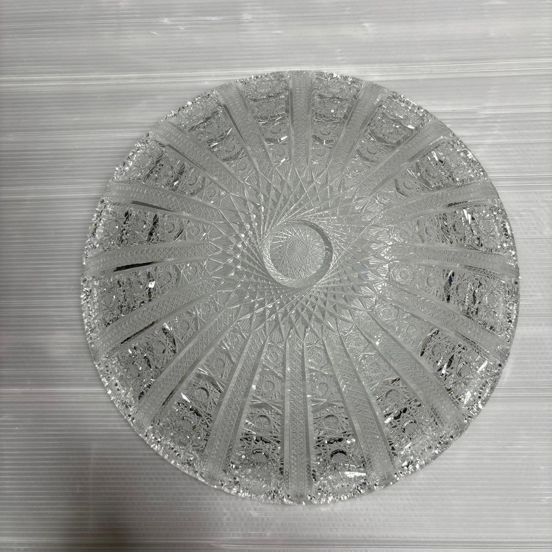 深皿　ガラス　ボヘミヤ　ガラス　チェコ製