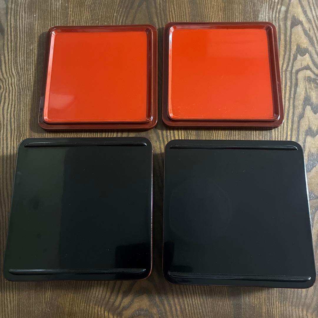 輪島塗 漆器 2段重箱 共箱・台付き