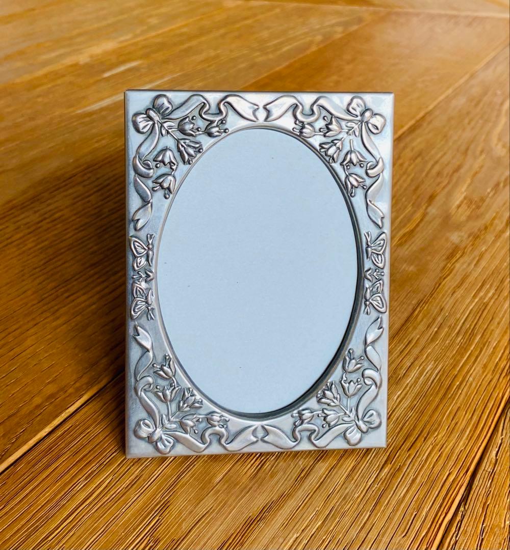 フランスアンティーク 写真立て リボン フラワー フォトスタンド