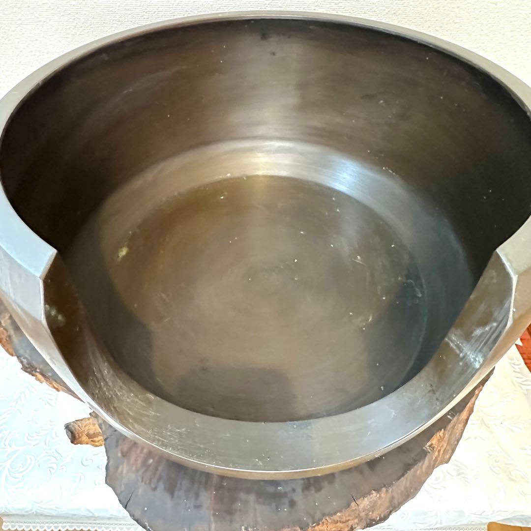 ♦︎未使用品♦︎茶道具　唐銅？面取り風炉　虫喰い 五徳　風炉