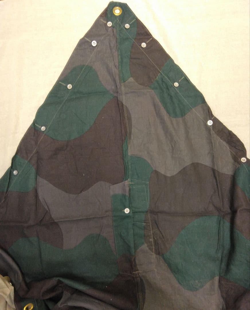デッドストック スウェーデン軍幕 テントシート 1枚 B 迷彩 カモフラージュ