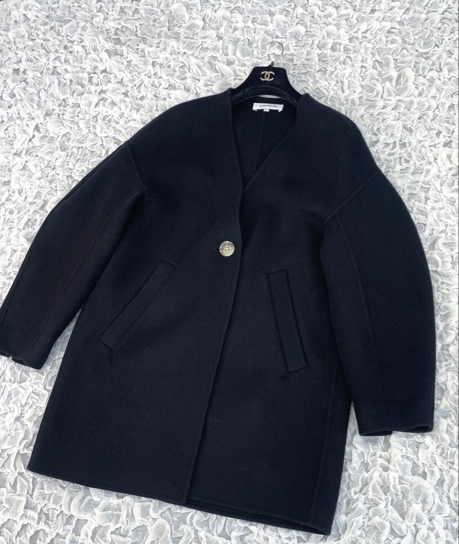 エンフォルド ウールリバーカーデコート　ノーカラー