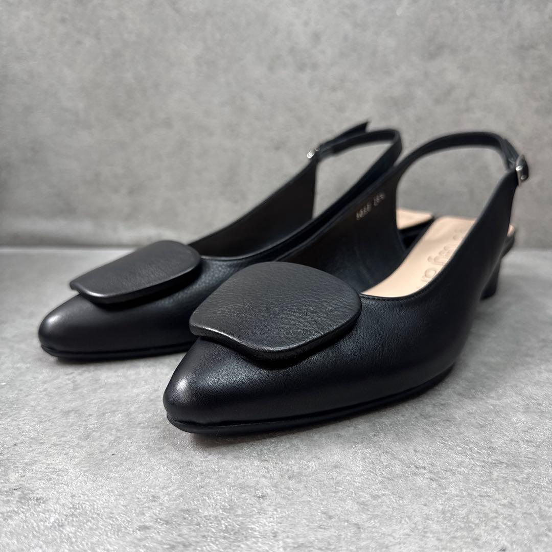 新品！グランデグランデ　26.5 ミュール　ポインテッド　ビジューレザーパンプス