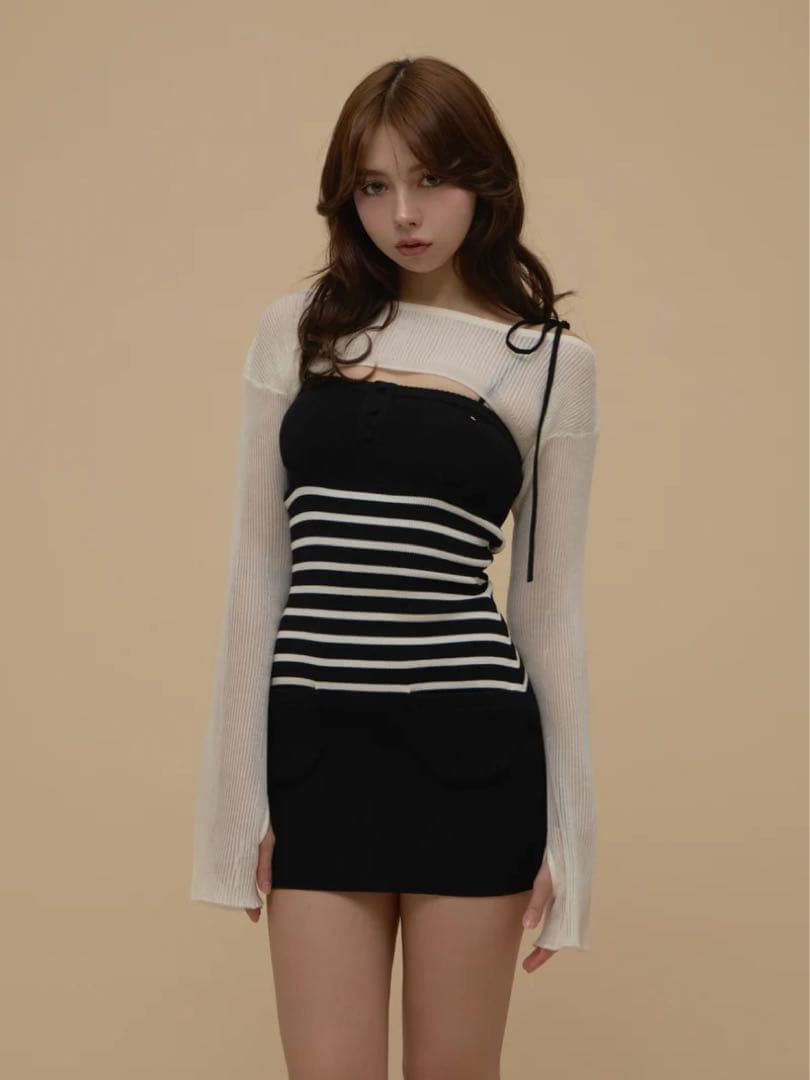 andmary Candice set mini dress ブラック