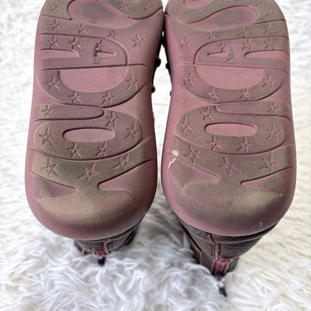 Estacion エスタシオン 本革リボンモチーフショートブーツ ブラウン L