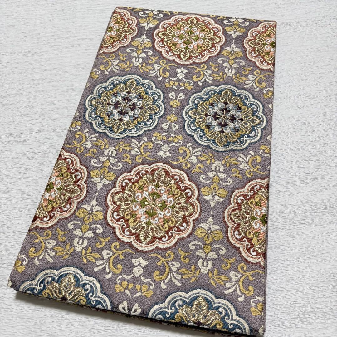 D115＋　m-40 華文 六通 唐織 袋帯 正絹