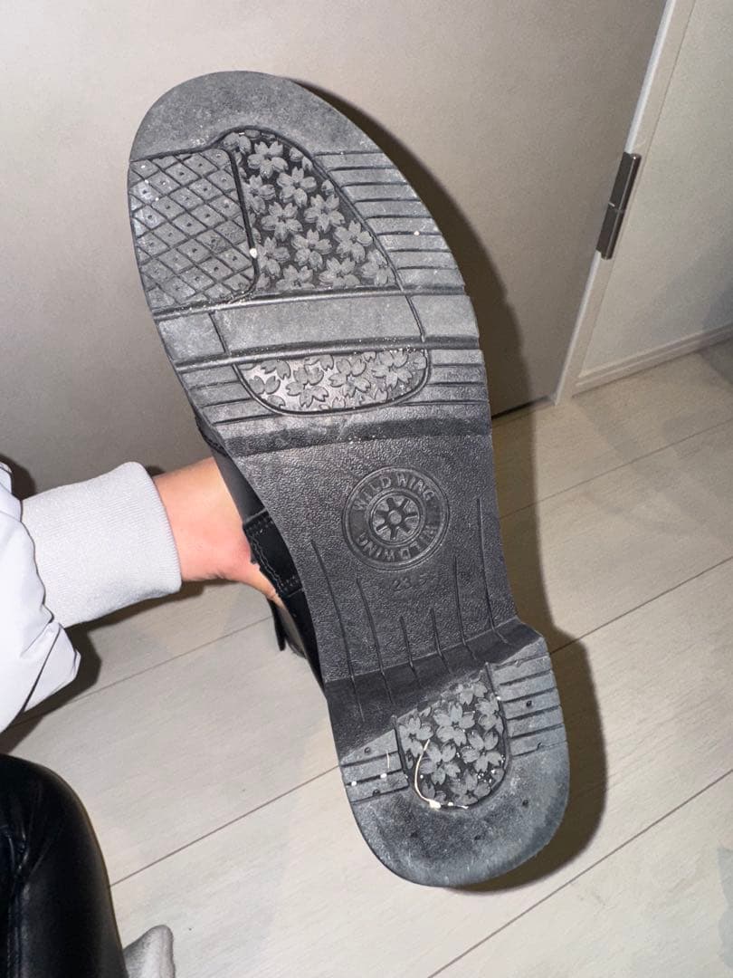 ピーコック厚底 ロングブーツ 本革バイクブーツ