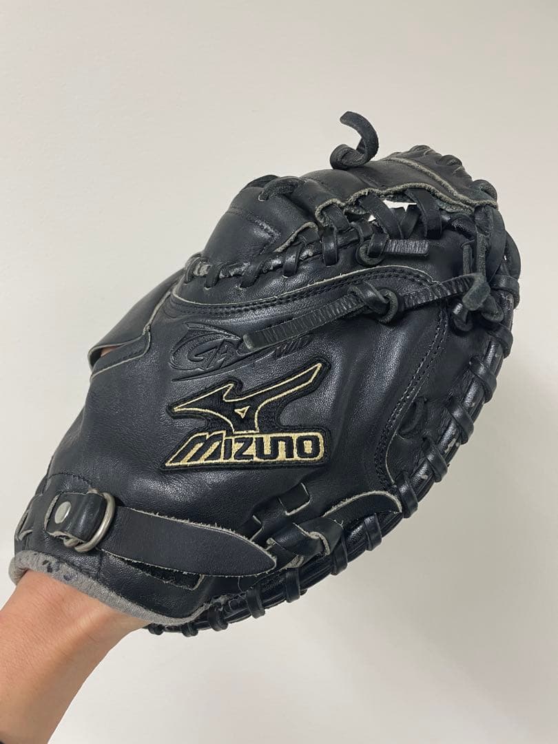 【ミズノ】美品！MIZUNO 少年軟式用キャッチャーミット 黒