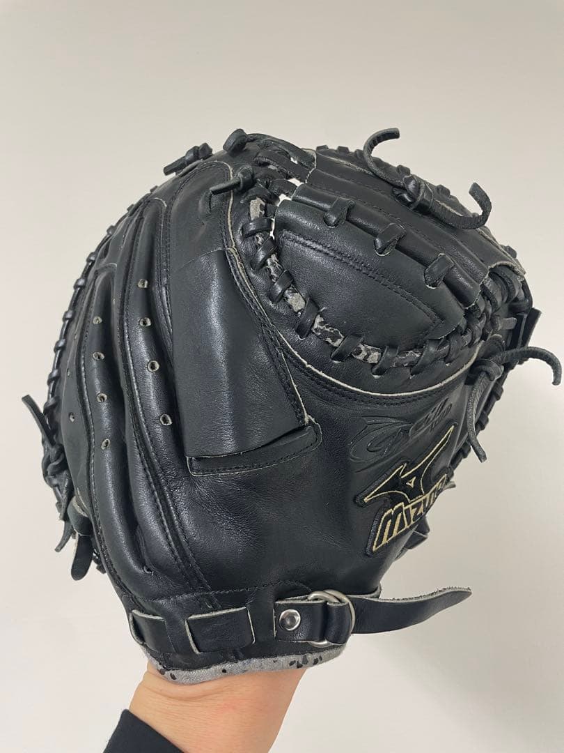 【ミズノ】美品！MIZUNO 少年軟式用キャッチャーミット 黒